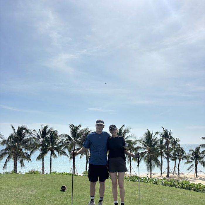 Couple golfing Phu Quoc